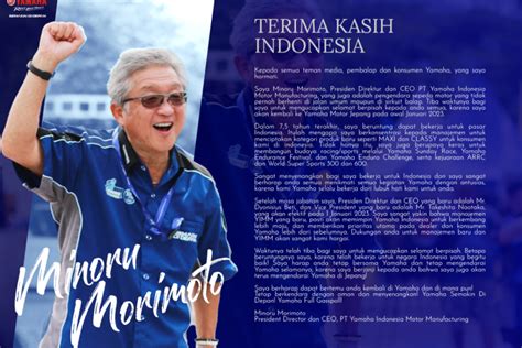 CEO Yamaha Indonesia Minoru Morimoto kembali ke Jepang