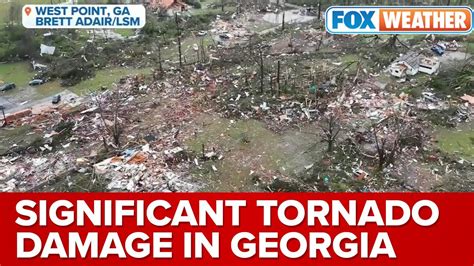 Drone Video Shows Significant Tornado Damage In West Point, GA - YouTube