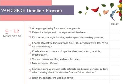 Wedding Timeline Planner Template in Excel (Download.xlsx)