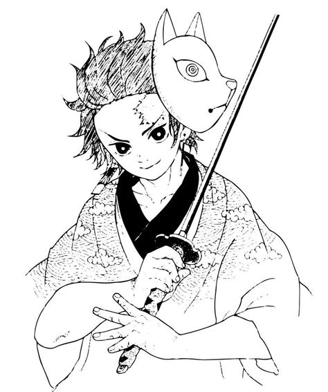 Tanjiro Kamado Demon Slayer Coloring Page - Anime Coloring Pages