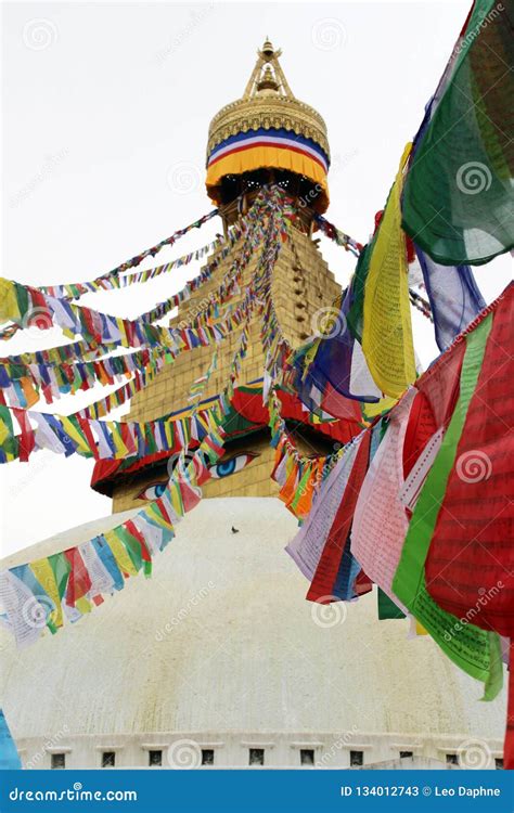 The Colorful Prayer Flags of Boudhanath Stupa in Kathmandu Editorial Stock Photo - Image of ...