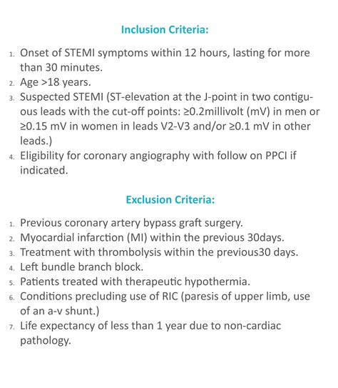 Inclusion Exclusion Criteria - ERIC PPCI