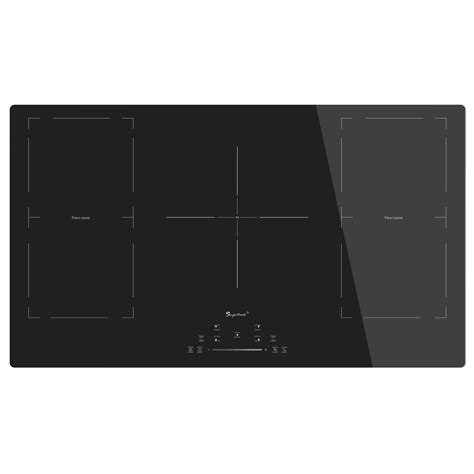 36 Inch Induction Cooktop 5 Boost Burners, Built-in Electric Stove Top Cooker with Double Flexi ...