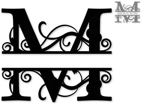 Image result for Free Split Letter Monogram Fonts M | Free monogram fonts, Cricut monogram ...