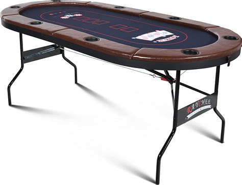 8 Player Foldable Poker Table, Texas Holdem Table Casino NEW - Poker Chips & Accessories ...