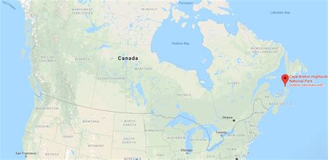 Where is Cape Breton Highlands National Park on map of Canada