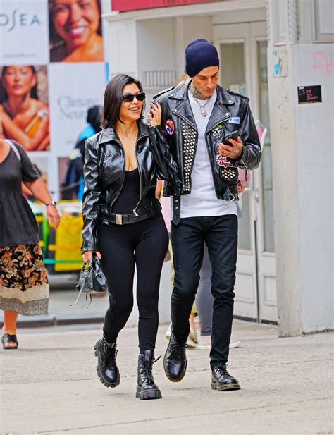 Kourtney Kardashian and Travis Barker Match in Coordinating Black ...