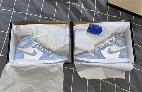 AJ1 hyper royal retail vs rep. Take a guess! : Repsneakers