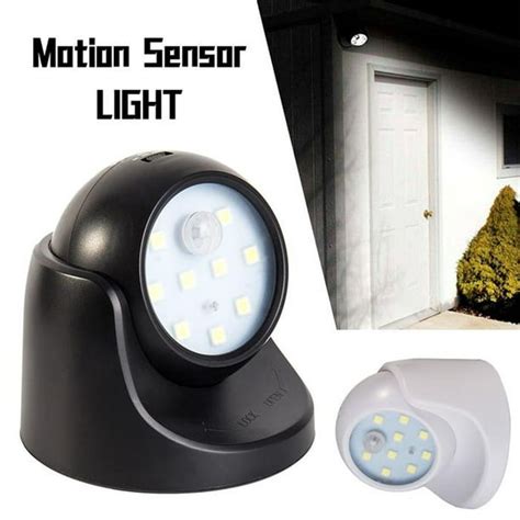 Willstar Motion Sensor Security 10Led Light PIR 360°Rotatable Lamp Night Light Battery Operated ...