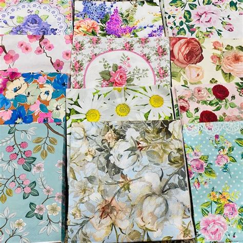 Floral Paper Napkins - Etsy