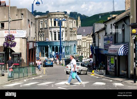 Town centre of Bargoed South Wales Wales UK Stock Photo - Alamy