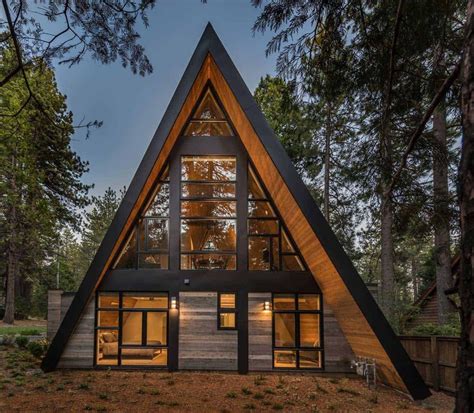 Contemporary A-frame Cabin With A Soaring Ceiling And Huge Windows