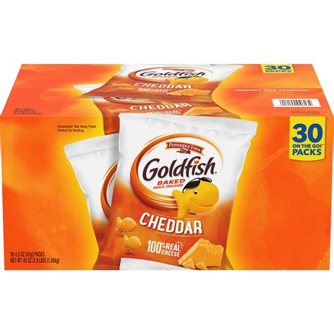 Buy Pepperidge Farm Goldfish Cheddar Crackers, 1.5 oz. Snack Packs, 30 ...