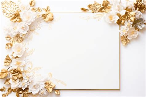 Premium AI Image | flower frame on white with copy space