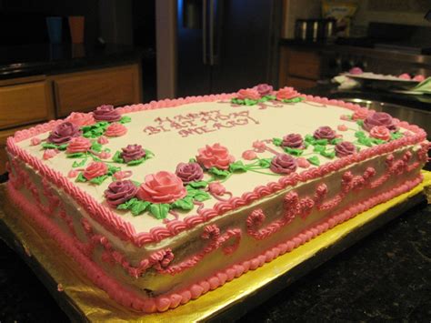 Sheet Cake with piped flowers | Sheet cake, Cake, Piping flowers