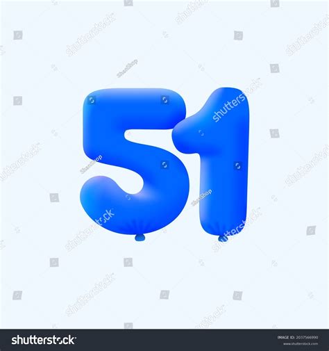 Blue 3d Number 51 Balloon Realistic Stock Vector (Royalty Free) 2037566990 | Shutterstock