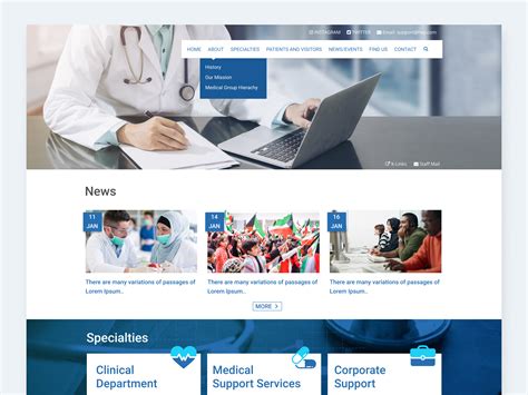 Hospital website concept by sohrab on Dribbble