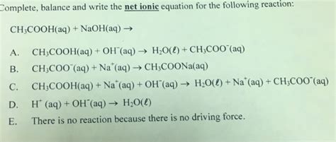 Solved: Complete, Balance And Write The Net Ionic Equation... | Chegg.com