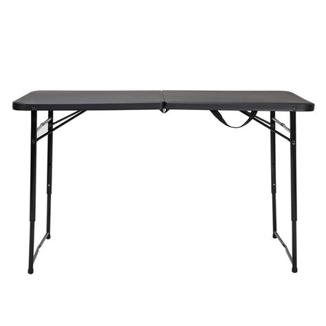 4' Height Adjustable Folding Table in Black - 14402BLK1E