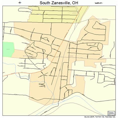 South Zanesville Ohio Street Map 3973894