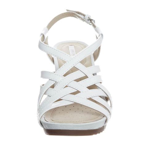 Geox New Roxy Women's Wedge White Sandals with Straps