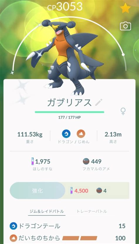 Pokémon GO screenshot of Shiny Garchomp that knows the Pokémon GO ...