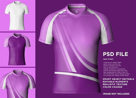Premium PSD | V-Neck T-Shirt Short Sleeve Mockup