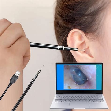 3 In 1 USB Endoscope HD Visual Ears Cleaning Earpick Spoon with 6 LED ...