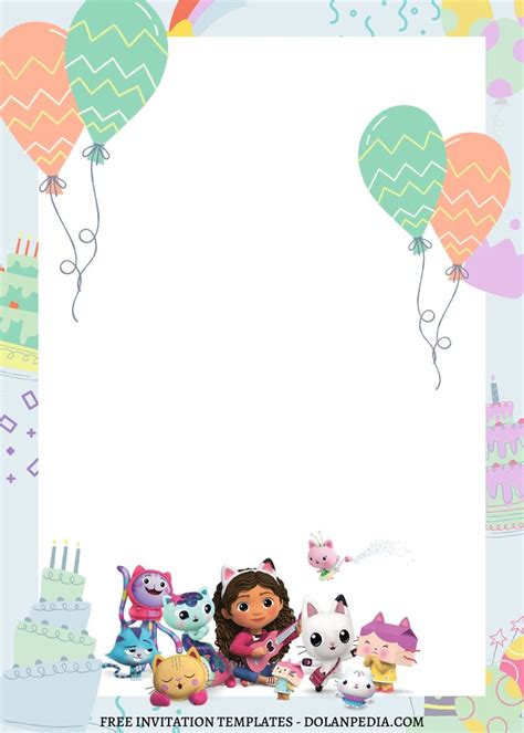 Get 7+ Cheery Gabby's Dollhouse Canva Birthday Invitation Templates Cheap Birthday Party ...