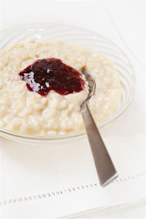 Rice Pudding with Jam stock image. Image of colour, food - 25835377