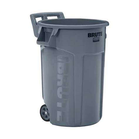 Rubbermaid Commercial Products Brute 44 Gal. Grey Round Vented Wheeled Trash Can 2131928 - The ...