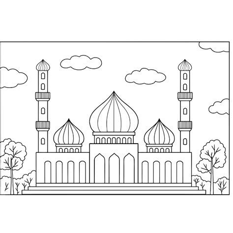 Jual Gambar Sketsa Mewarnai Islami ~ MASJID/ Seketsa Lukis / Drawing Sketch / Menggambar A4 ...