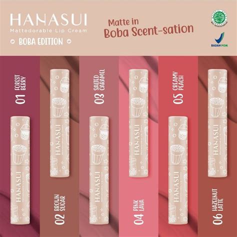 Jual Hanasui Mattedorable lipcream Boba Edition/hanasui lip cream boba/hanasui lipstick boba ...