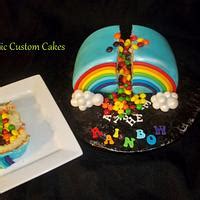Taste the Rainbow Filled w/Skittles) - cake by Kosmic - CakesDecor