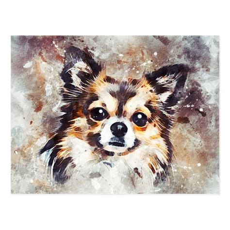 Chihuahua Dog Painting Postcard | Zazzle.com