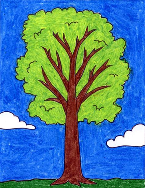 simple drawing step by step cute hand tree for kids - Ventimiglia ...