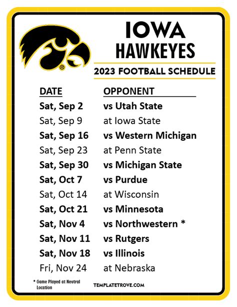 Iowa Hawkeye Football Schedule For 2024 - Browns Schedule 2024