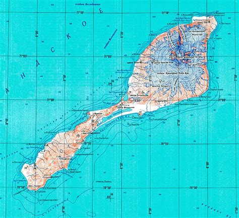 Topographic map, Island, Map