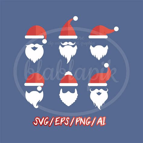 Santa SVG / Santa hat svg / Santa's beard svg / Merry Christmas svg ...