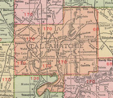 Tallahatchie County, Mississippi, 1911, Map, Rand McNally, Sumner ...