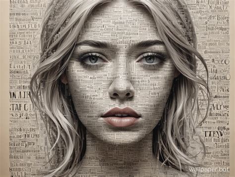 Innovative Typography Portrait Woman Formed by Collage of Words and ...