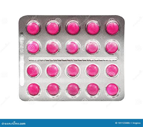 Packing Large Round Pink Pills Stock Photo - Image of circle ...