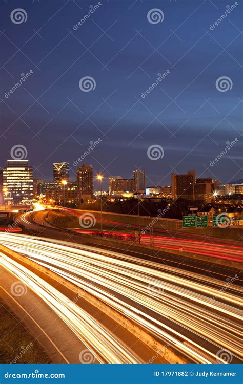 Downtown Atlanta skyline stock photo. Image of office - 17971882