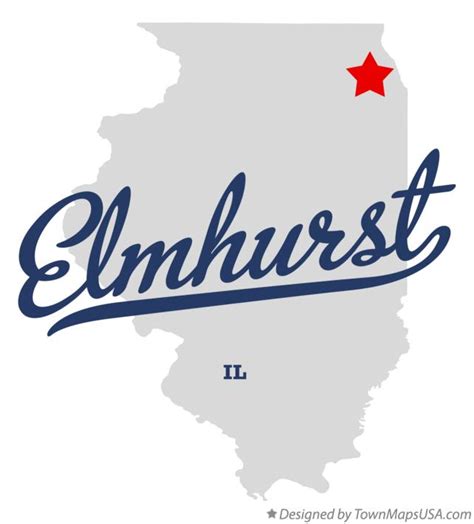 Map of Elmhurst, IL, Illinois