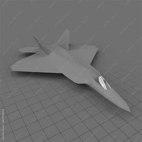 Stylized stealth fighter jet Stock 3D asset | Adobe Stock