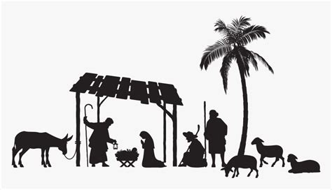 Nativity Man Wise Scene Christmas Free Download Png - Nativity Scene Silhouette Png, Transparent ...