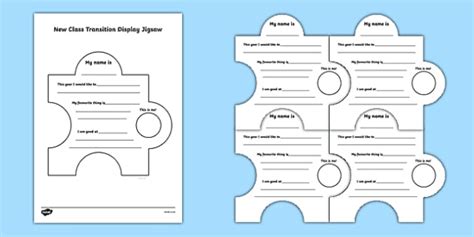 New Class Transition Display Jigsaw Worksheet / Worksheet