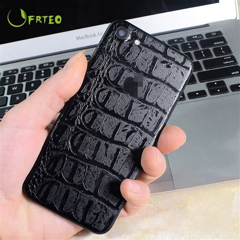 Black Color Leather Series Pattern Mobile Phone Back Films Sticker For ...