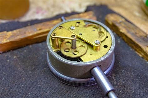 Disassembled Dial Gauge in the Workshop Under Repair Stock Image - Image of clock, disassembled ...