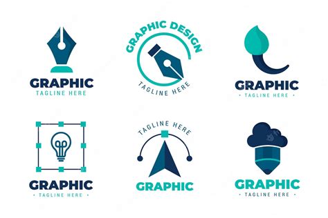 Premium Vector | Flat graphic designer logo set